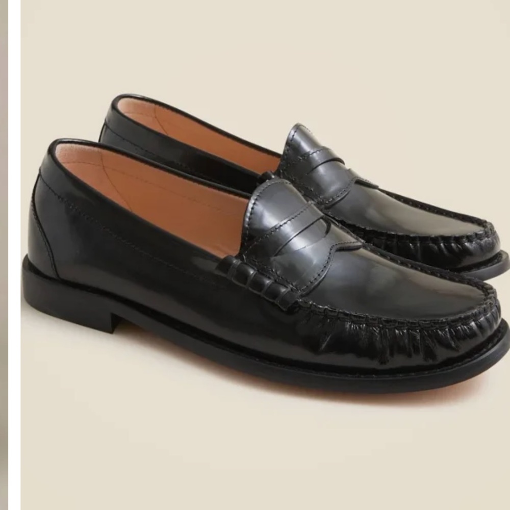 NWT J. Crew Women’s Black SPAZZOLATO CLASSIC PENNY TAB Loafers